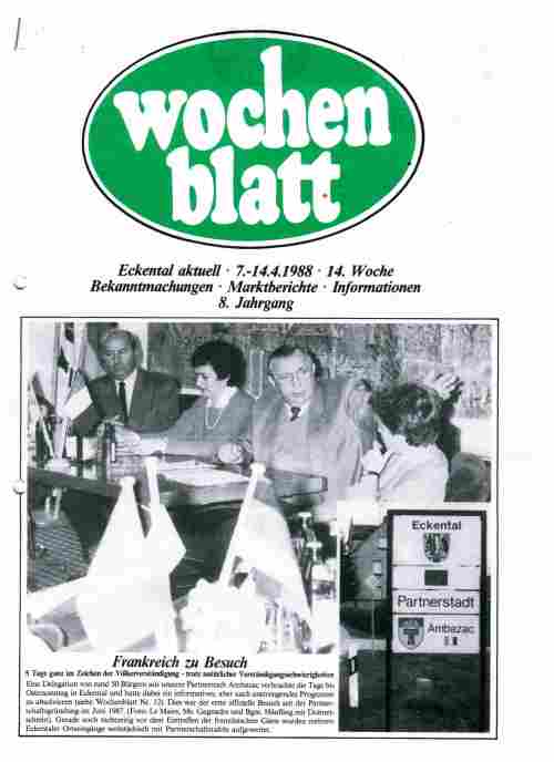 1988 Wochenblatt - Frankreich zu Besuch